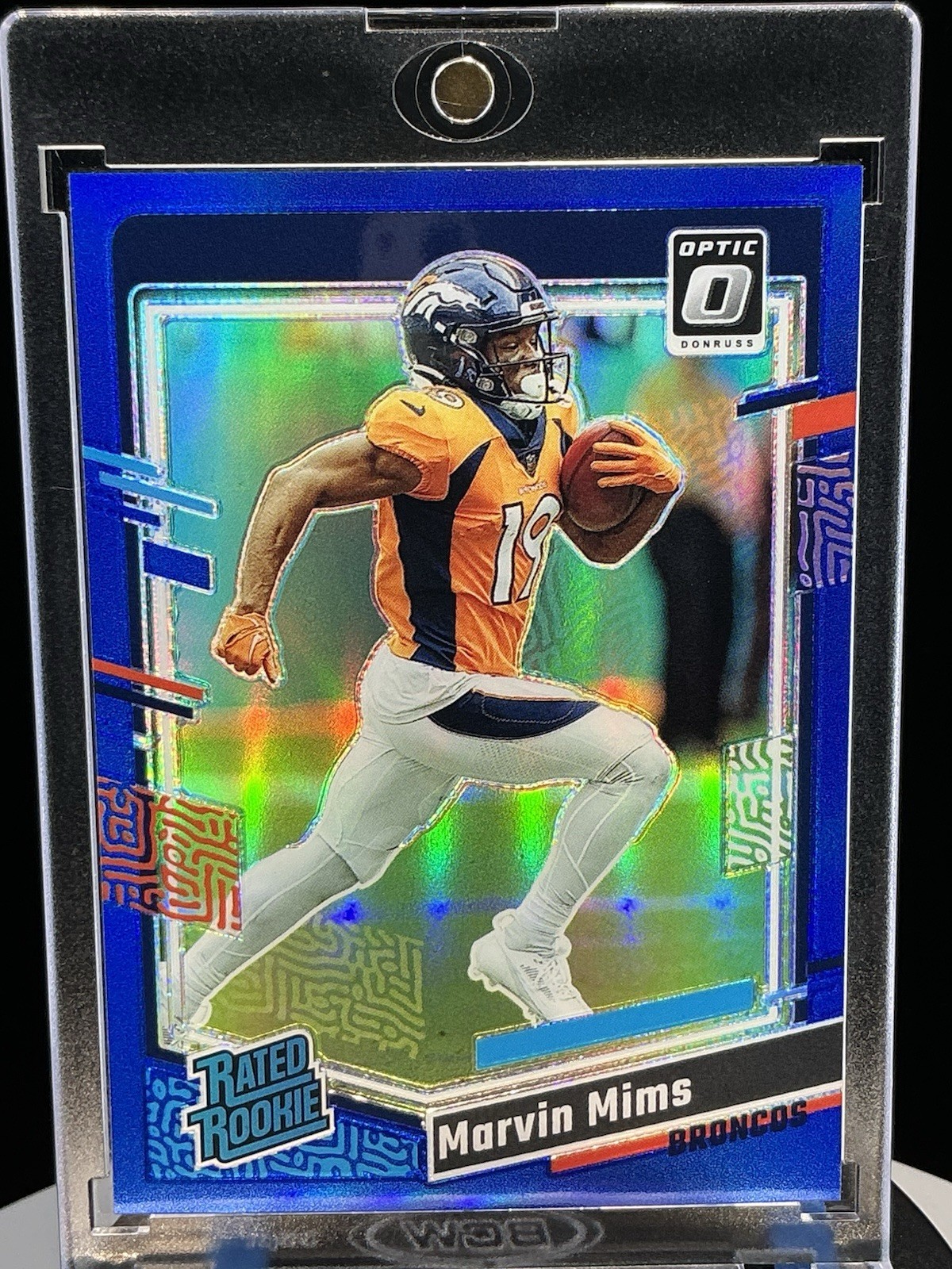2023 Panini Donruss Optic Marvin Mims Blue Prizm Rated Rookie /199 Broncos #231