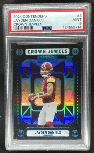 2024 Contenders Jayden Daniels Crown Jewels Rookie RC #3 Commanders PSA 9