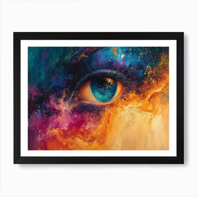 Digital Fusion: Human and Virtual R Framed Wall Art Poster Canvas Print Picture
