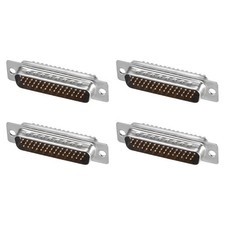 4 x D-sub Connector Male Plug 44-pin 3-row Port Terminal Solder Type Black
