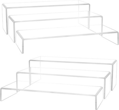Large Acrylic Display Risers, 2 Set - 6 Pack (12 L~11.6 L~11.2 L) Collectibles D