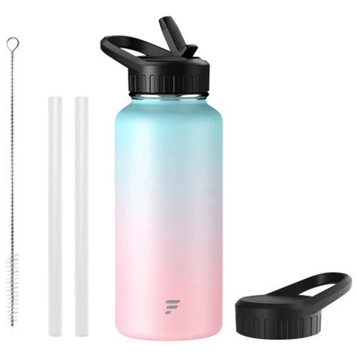 With Straw & Chug Lid &ndash; Ombre Pink