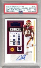2020 Playoff Contenders Preview 14/23 Antonio Gandy-Golden Rookie Auto PSA 10