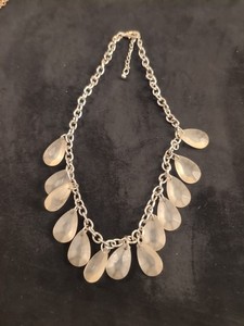 Vintage Frosted Acrylic Bead Necklace