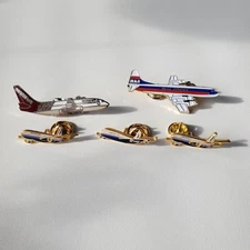Metal Enamel Commercial Airlines Boeing, RAA, MarkAir Planes Lapel Pin Lot of 5