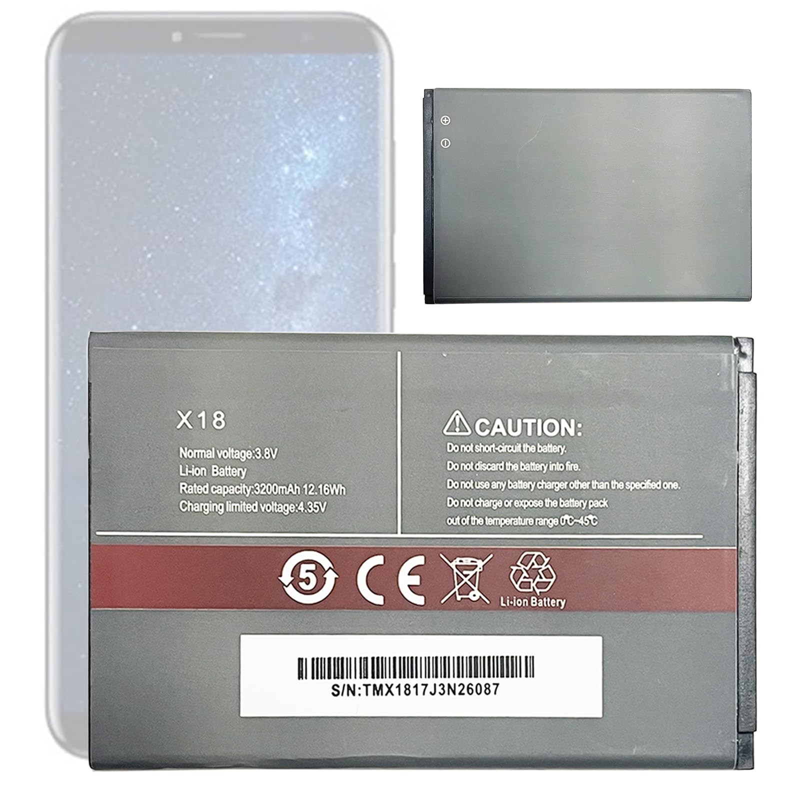 Aousavo CB X18 - Batteria di ricambio compatibile con CB X18 (O5p)