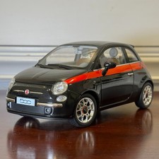 NOREV Fiat 500c Black Red Stripe 1/18 Scale Diecast Model Car | Read Description