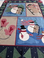 34" x 44" SNOWMAN WINTER Fabric Panel - Springs Industries