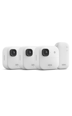 3x Weiß   Blink Outdoor 2K+ Kabellose intelligente Sicherheitskamera
