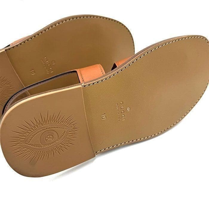 Gucci Men’s Interlocking GG Sandals Leather Brown Size EU44 US10.5 UK10 thumbnail 9