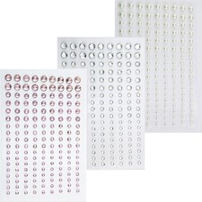 YUDANSI Self Adhesive Face Gems Temporary Tattoos, Diamond Pearl Fake Tattoos S