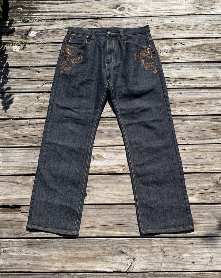 Jeans Imperious holgados pierna ancha grunge vintage Y2K con bordado talla 34 x 34 Foto 4 de 4