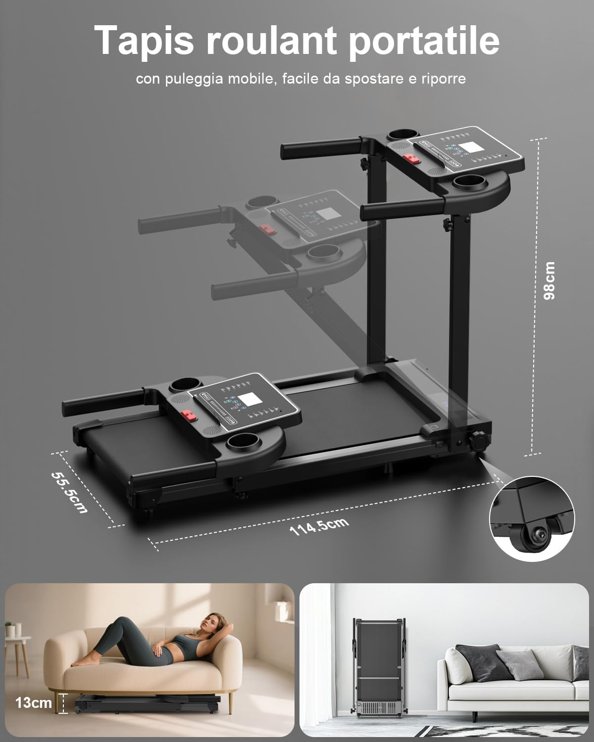 Tapis Roulant Elettrico Pieghevole Wal foto 5