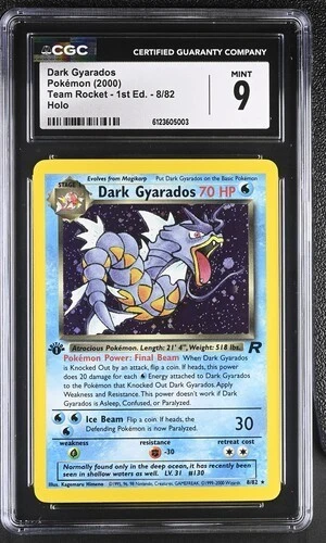 Dark Gyarados - Team Rocket 1st Edition 25/82 - CGC 9 MINT