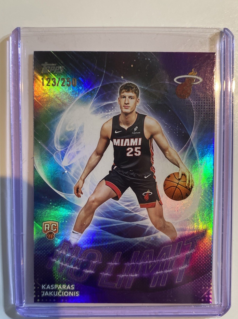 2025-26 Topps Kasparas Jakucionis No Limit RC Purple Rainbow #123/250 Heat