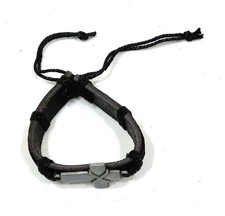 Men's corded bracelet, with Cross - Black 5605 