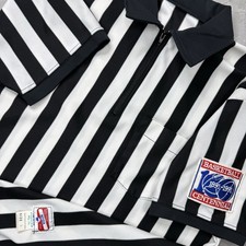 Vintage 90s Short Sleeve 1/4 Zip Referee Ref Shirt Made In USA Adult Large