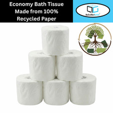 96 Rolls 2-Ply Natural Recycled Bath Tissue S...