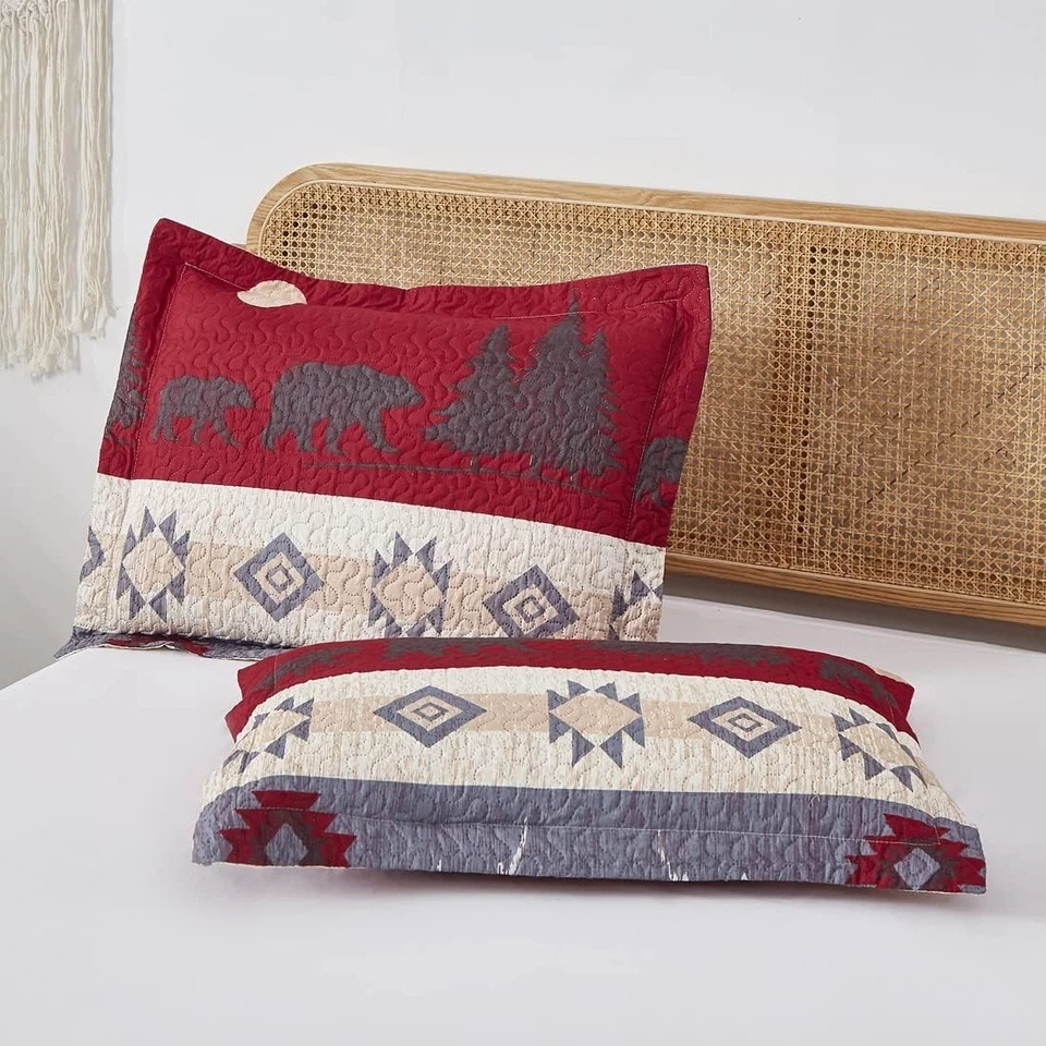 Colcha Black Bear Lodge tamanho completo/queen rústico chifres de cama cabine leve... - Imagem 4 de 4