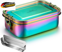 Edelstahl Brotdose Kinder&Erwachsene Auslaufsicher Lunchbox Regenbogen 800Ml