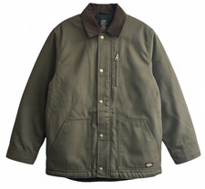 dickies mens water repellent 3xl olive green duck canvas quilt lined jacket new
