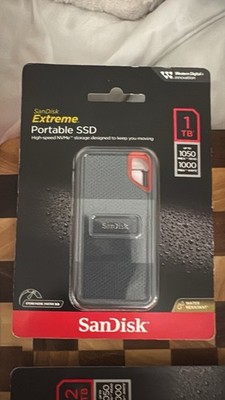 SanDisk Extreme Portable SSD 1TB NVMe 1050/1000MB/s Water Resistant Black