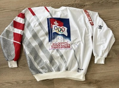 Vintage Adidas Sweatshirt Men XL Olympic Winter Games St Moritz