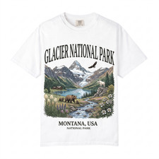 Camisa Parque Nacional Glaciar Montana Naturaleza Camiseta Montaña Lago Senderismo Regalo De Colección