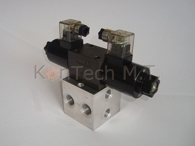 Hydraulic base plate for one valve including solenoid valve 4/3-way DC without DBV