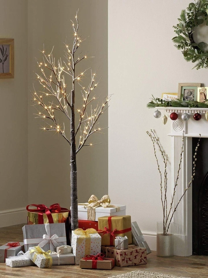 Pre-Lit 4ft Snowy White Birch Twig Tree for Indoor & Outdoor Festive Decor - Image 3 of 4