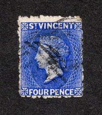 St. Vincent 1880 4p ultra Queen Victoria Scott # 27 Used VF