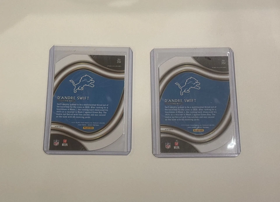 LOT OF 2 - 2020 Panini Select - Field Level #351 D'Andre Swift (RC) Red + Orange - Image 2 of 4