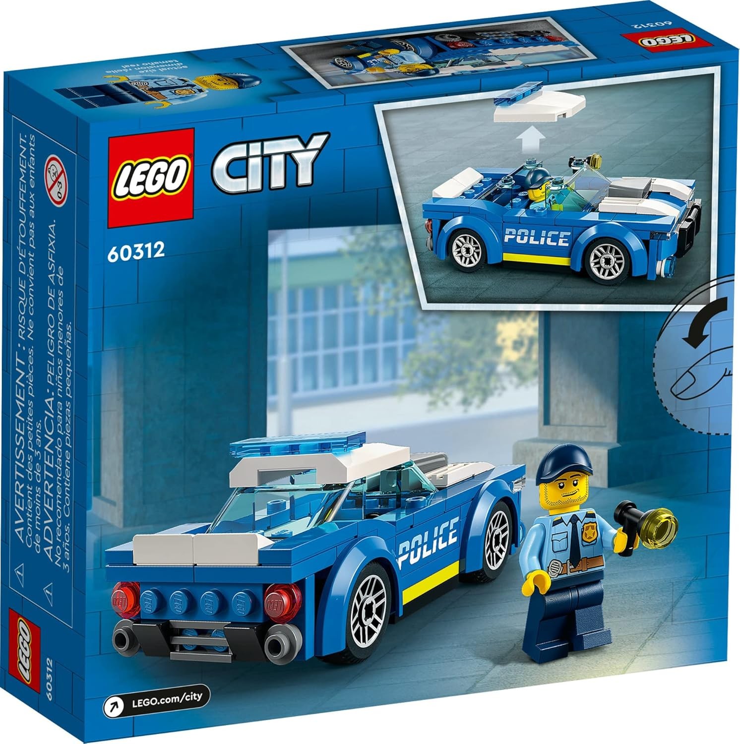 LEGO City Police Car Toy 60312 for Kids 5 Plus Years Old with Officer Minifigure