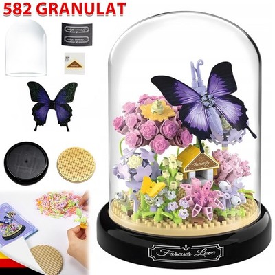 Blumen Rose Klemmbausteine Schmetterlinge Baustein Set DIY Blumen Baustein