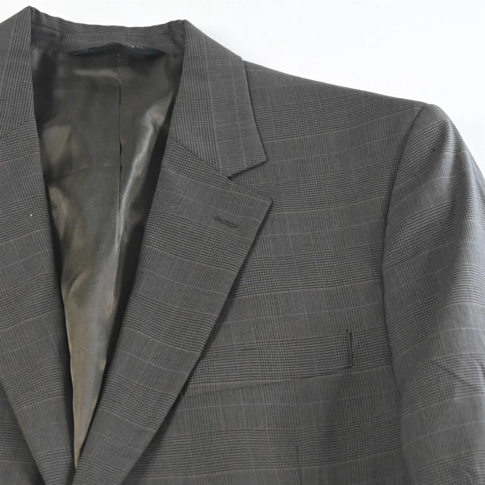 Jos A Bank 42R 36x32 Marrón Glenn Cuadros 100% Lana Hombres Chaqueta Pantalones Traje Foto 3 de 4