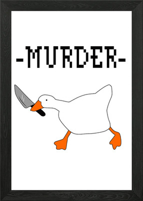 Untitled Funny Duck Knife Framed Wall Art Poster Canvas Print Picture