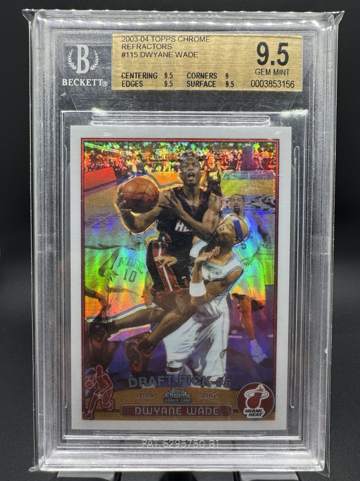 2003-04 Topps Chrome Refractor #115 Dwyane Wade RC Rookie HOF BGS 9.5