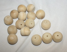 16 Wood Doll Heads Unfinished Natural 1 1/2" 38MM Round DIY Craft