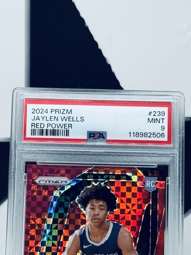 Jaylen Wells 2024-25 Panini Prizm #239 Rookie Red Power Prizm /75 PSA 9 - Picture 2 of 4
