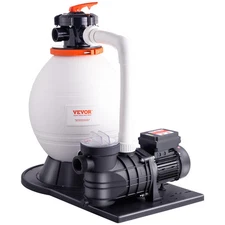 VEVOR Sand Filter Above Ground with 1 HP Pool Pump 3500 GPH Flow 16" 6-Way Valve