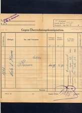 Beleg Gegen-Überrechnungskonsignation Administartion S.M.S. Magnet 8