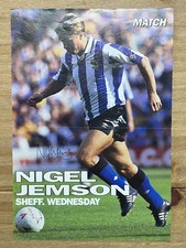 Hand Signed A4 Picture - Sheffield Wednesday FC - Nigel Jemson - early 1990's