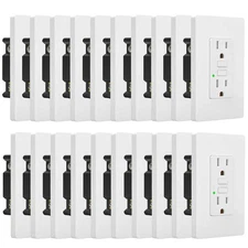GFI GFCI Outlet 20 Amp Electric Receptacles Plugs Non-TR with Wall Plate 20 Pack