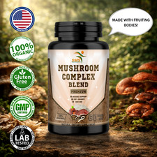 Mushroom Complex Supplement Capsules Mushrooms Lions Mane, Reishi, Turkey Tail