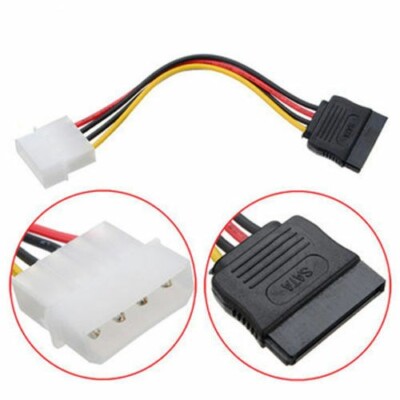 Molex IDE 4 Pin Stecker auf 15 Pin Buchse SATA Netzteil Kabel für HDD DVD PC