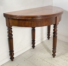 ANTICA CONSOLE APRIBILE MEZZALUNA LIBRO 1800 LEGNO NOCE CONSOLE ROTONDA ENTRATA