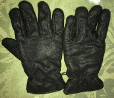 mens NEW NWOT solid black FLEECE WINTER GLOVES one size fits most SOFT WARM  
