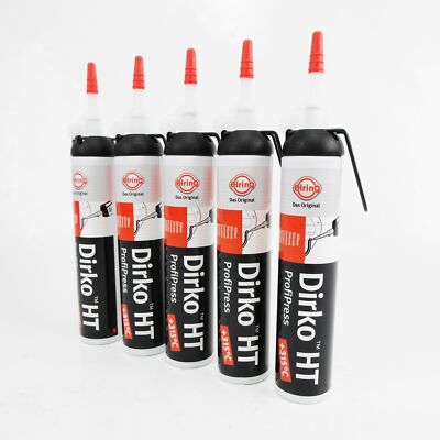 5 x ELRING Dichtmasse DIRKO HT ProfiPress SCHWARZ 200ml 471.501 +315°C