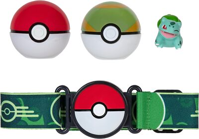 Pokemon PKW3160 Set - 2 Zoll Bulbasaur Battle Figur mit Clip N Go Gürtel plus Neu