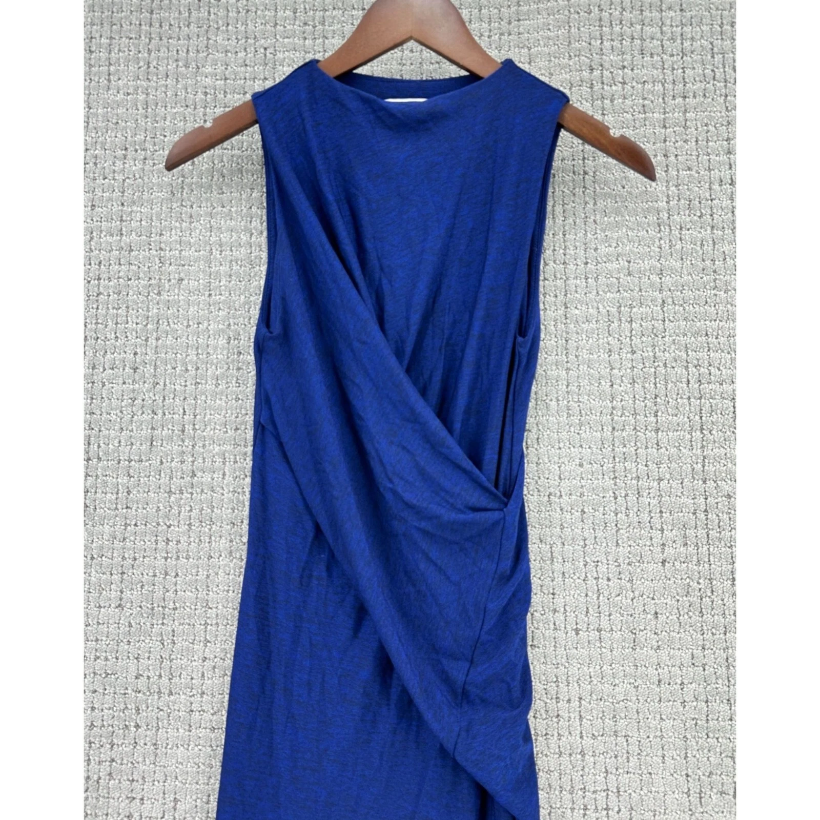 Maxi abito donna T by Alexander Wang taglia XS blu senza maniche bodycon ruches